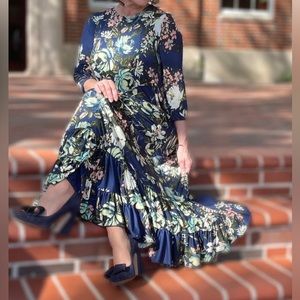 ISO Zadie B’s Addie Knit Dress Navy Floral Size L